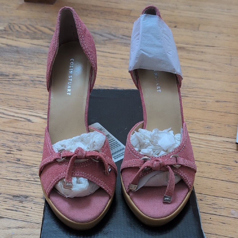 Colin Stuart Pink Open-Toe Heels